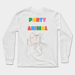 Party animal | funny cat Long Sleeve T-Shirt